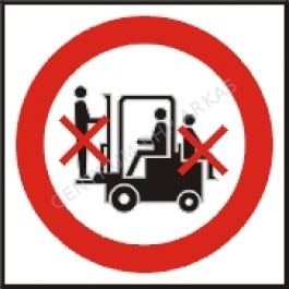 Zakaz przewozu osób na urządzeniach transportowych. Folia samoprzylepna