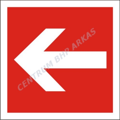 Znak "Kierunek do miejsca rozmieszczenia sprzętu przeciwpożarowego lub urządzenia otrzegającego" (150x150mm)